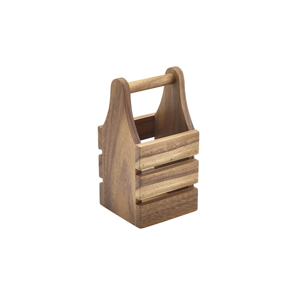 Portacubiertos, madera de acacia - 10 x 10 x 20 cm