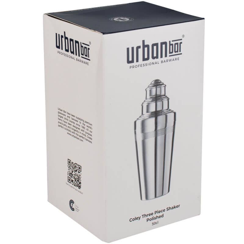 Shaker à cocktail Coley simple, acier inoxydable, trois parties, poli - 500ml