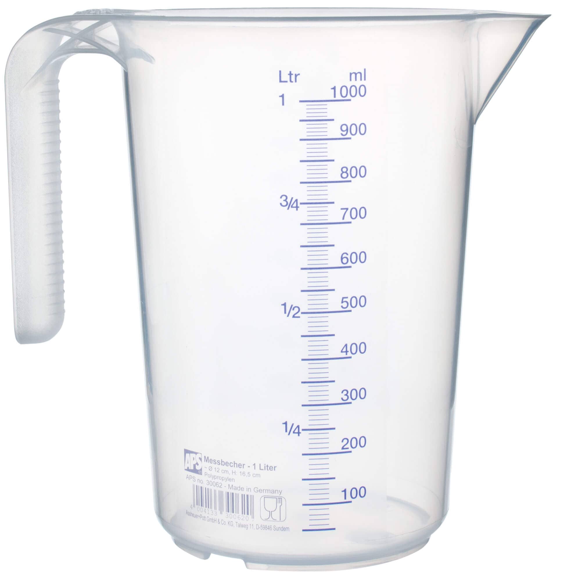 Measuring cup, stackable, PP - scale up to 1000ml