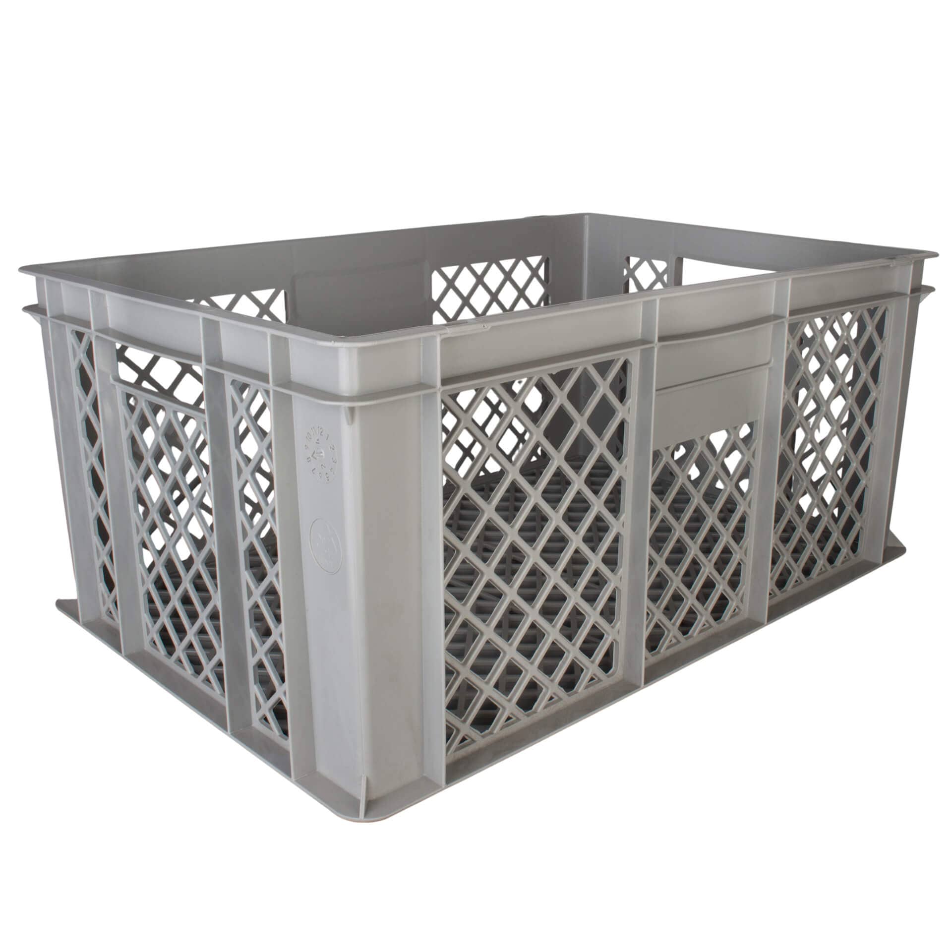 Caisse de transport pour verres, gris, grillagée - 60 x 40 x 26 cm