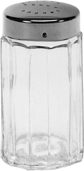 Salero, de cristal y acero inoxidable - 7 x 4 cm