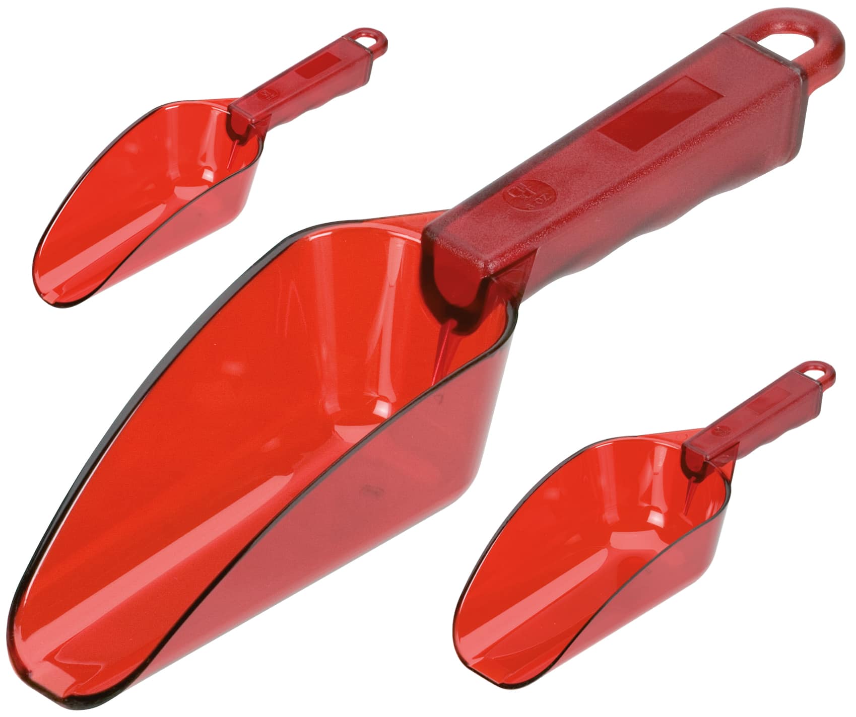 Ice scoop, polycarbonate transparent red - 0,7l