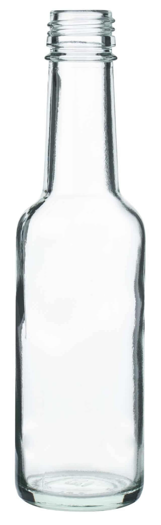 Botella de vidrio de cuello recto transparente - 200 ml