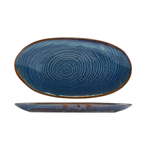 Elongated platter Terra Aqua Blue Organic – 31 cm (6 pcs.)
