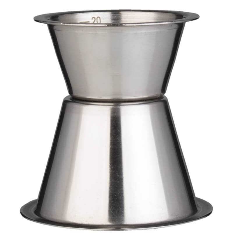 Doppelmessbecher 20/40ml, Skalierung - Edelstahl