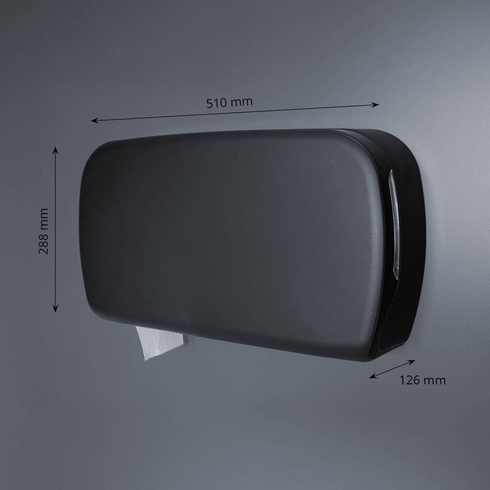 Distributeur de papier toilette Maxi Jumbo pour 2 rouleaux - noir mat