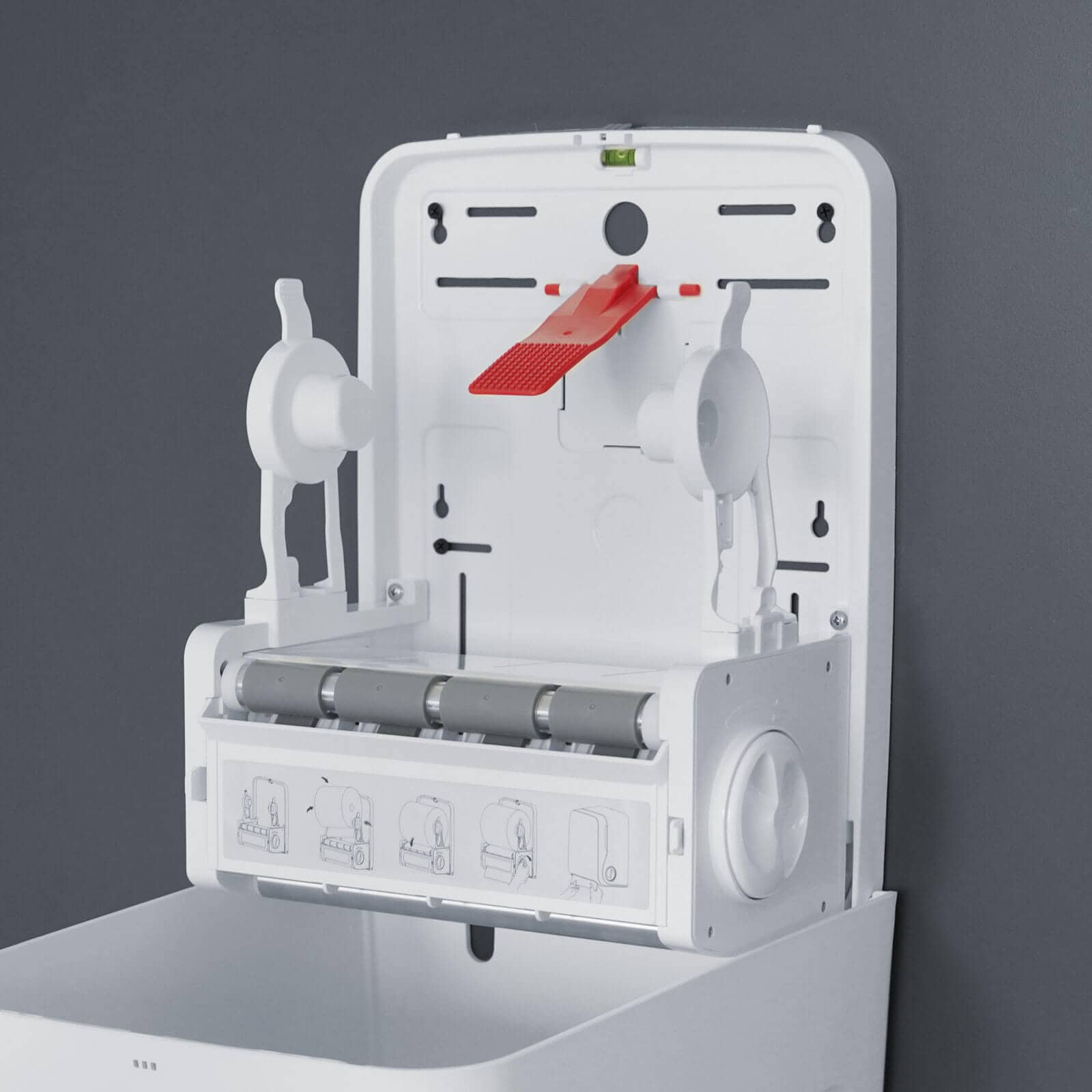 Dispensador manual de rollos de toallas Autocut - blanco mate