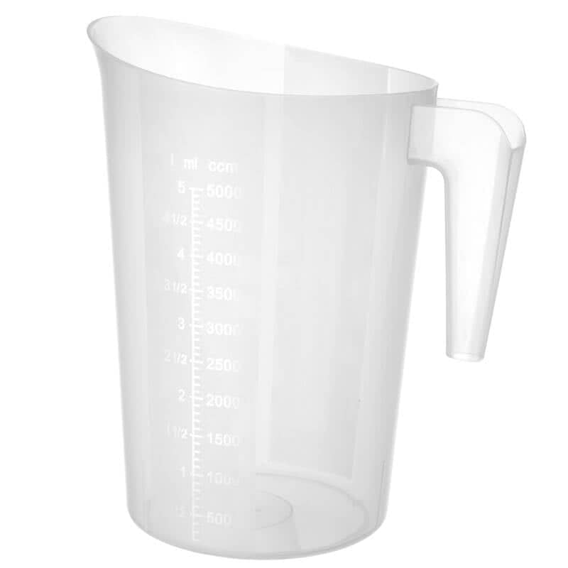 Vasos medidores apilables, PP - Graduación hasta 5000 ml