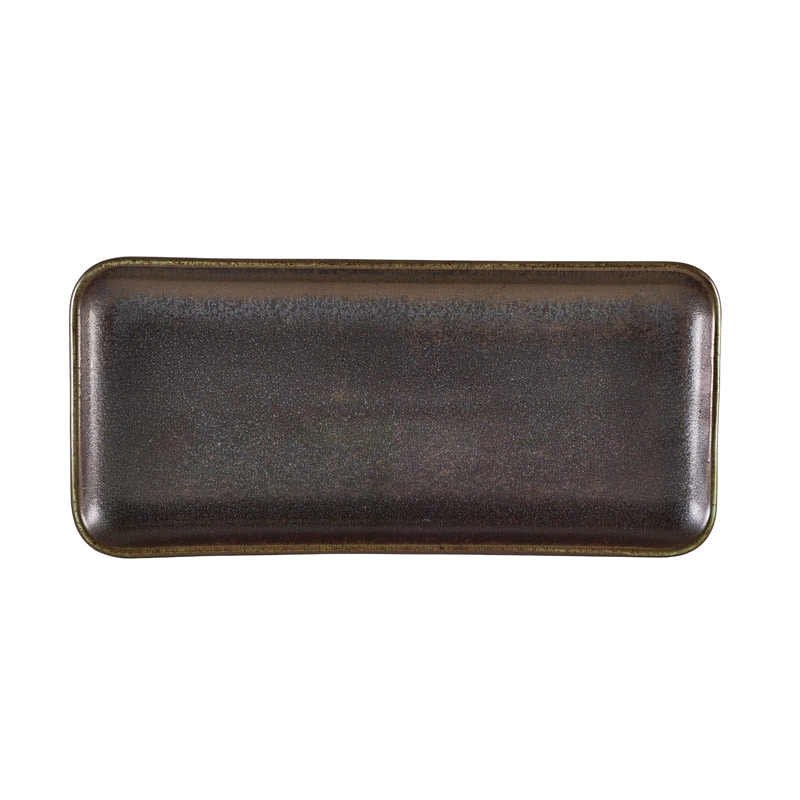 Placa rectangular estrecha Terra Cinder Black - 27 x 12,5 cm (6 unidades)