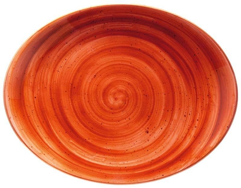 Bonna Aura Terracotta Moove Oval plate 31x24cm orange - 6 pcs.