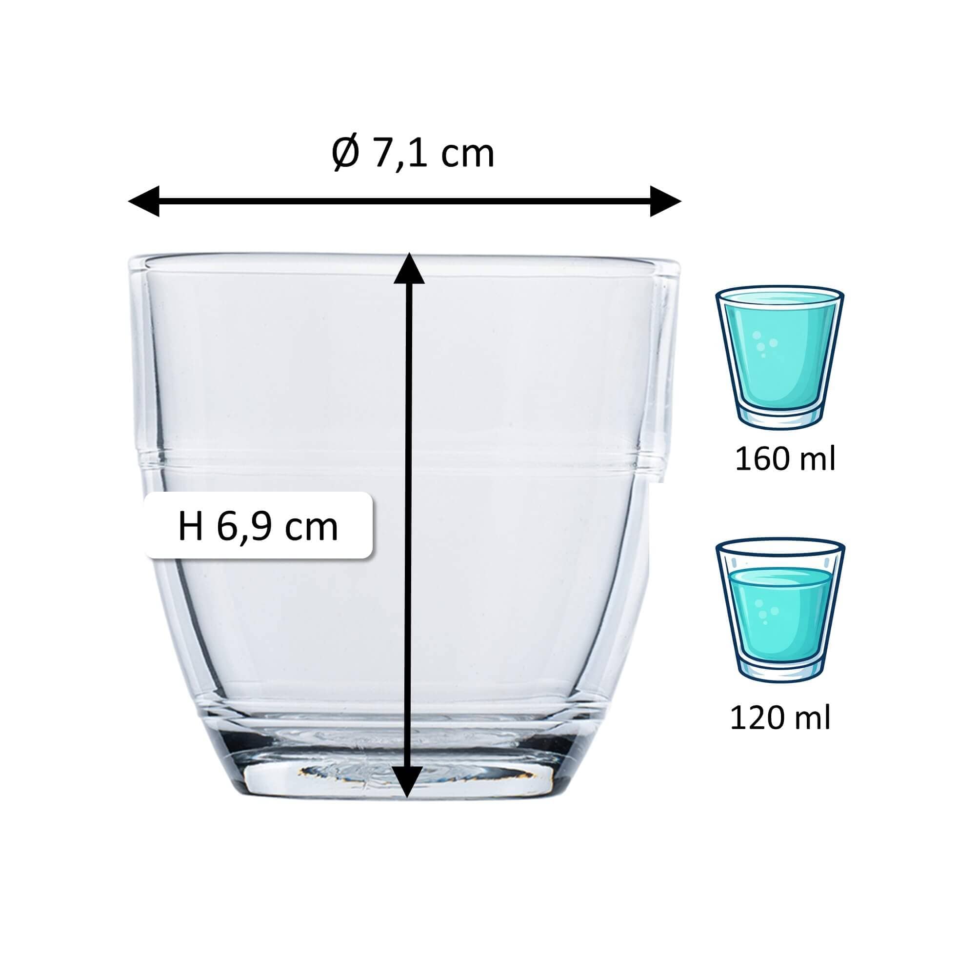 Vasos apilables Gigogne, Duralex - 160 ml (6 uds)