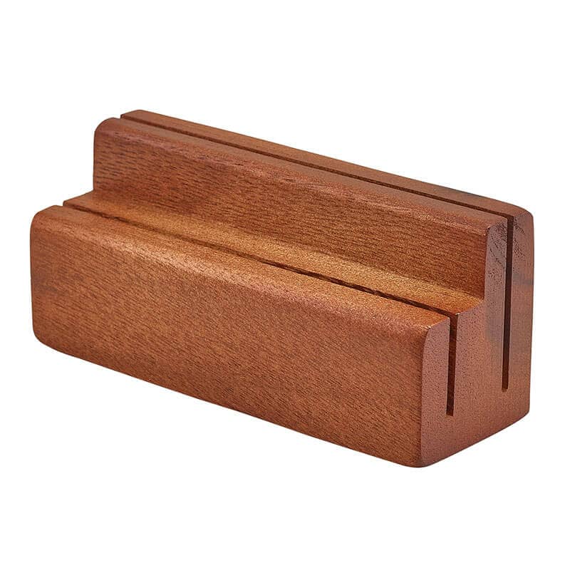 Porte-cartes à double fente, bois - 14 x 5 x 6 cm