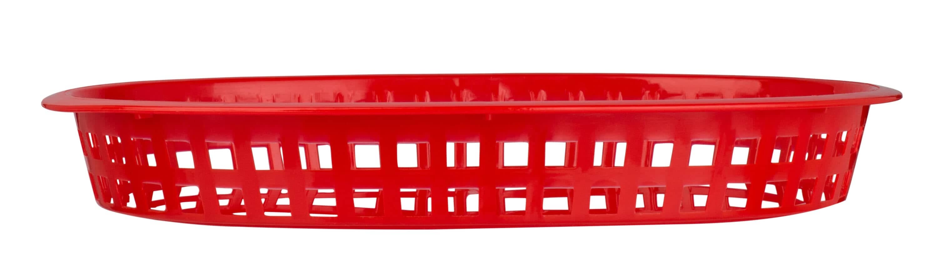 Table top basket red, PE - 27x17,5x3,5cm