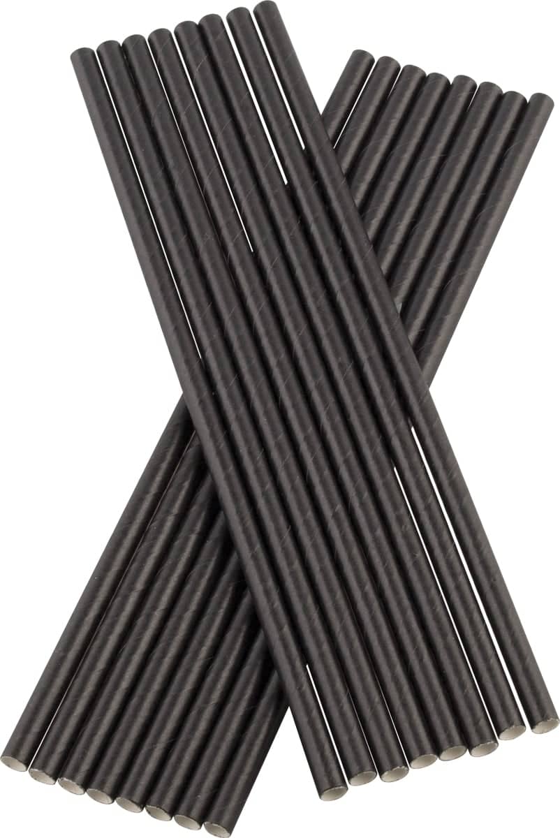 Trinkhalme, Papier (6x200mm), Prime Bar - schwarz