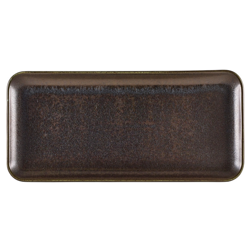 Placa rectangular estrecha Terra Cinder Black - 36 x 16,5 cm (3 uds)