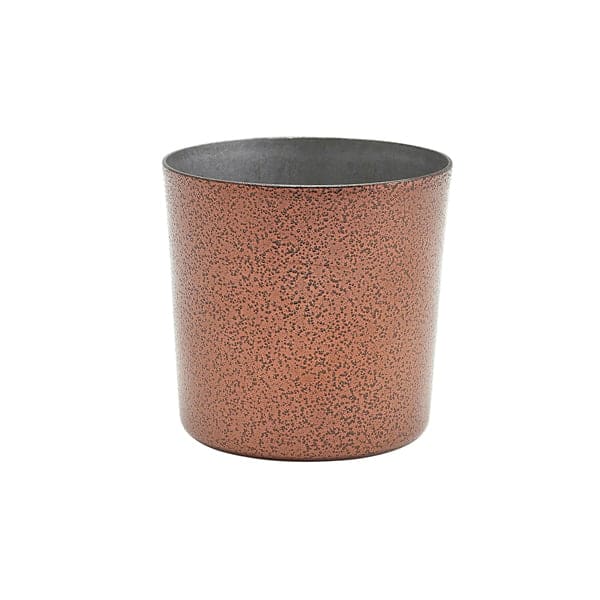 Vasos de acero inoxidable / Vasos para aperitivos con aspecto antiguo color cobre - 8,5 x 8,5 cm/420 ml (12 uds)