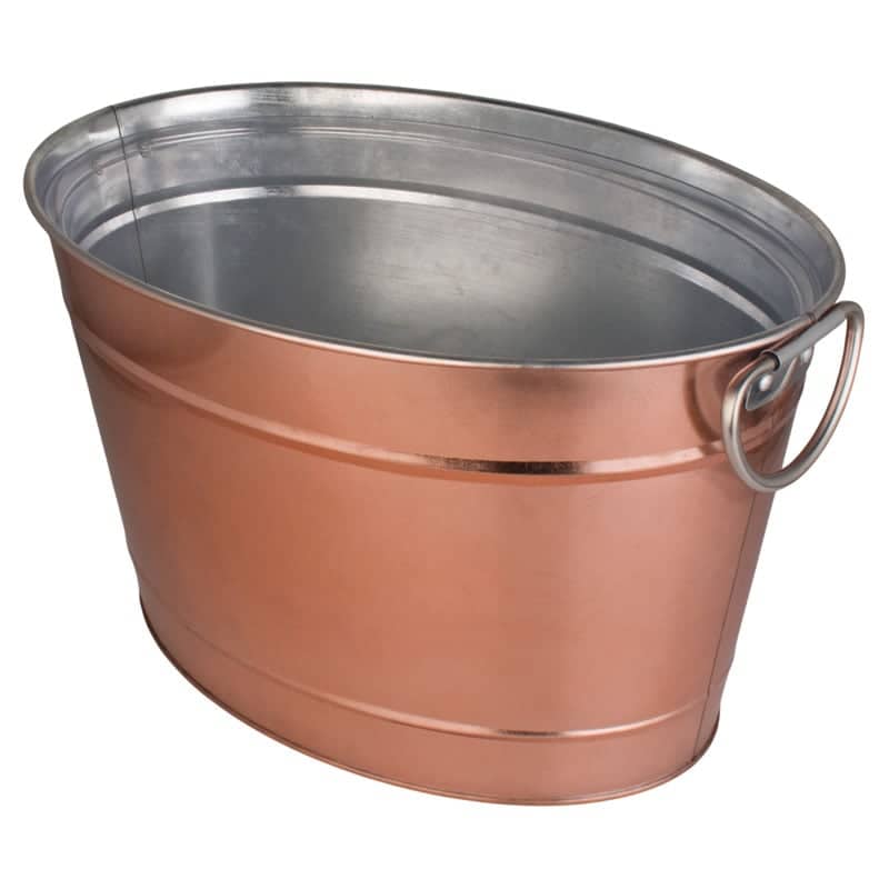 Cubeta para bebidas de metal color cobre, con inserto - 40 x 28 x 22 cm