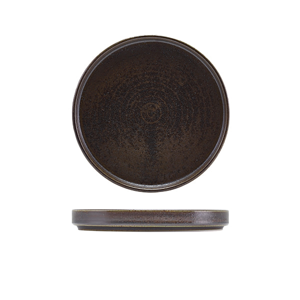 Assiette de présentation basse Terra Cinder Black - 18 cm (6 pcs)