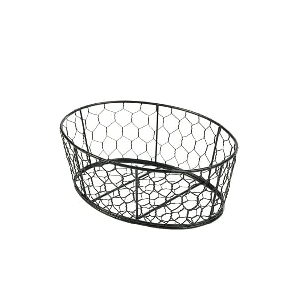 Panier en fil métallique / panier de service noir - 24 x 18 x 8,5 cm (6 pièces)