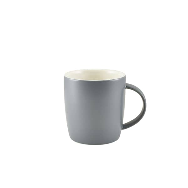 Tasses à anse en porcelaine gris mat – 350 ml (6 pcs)