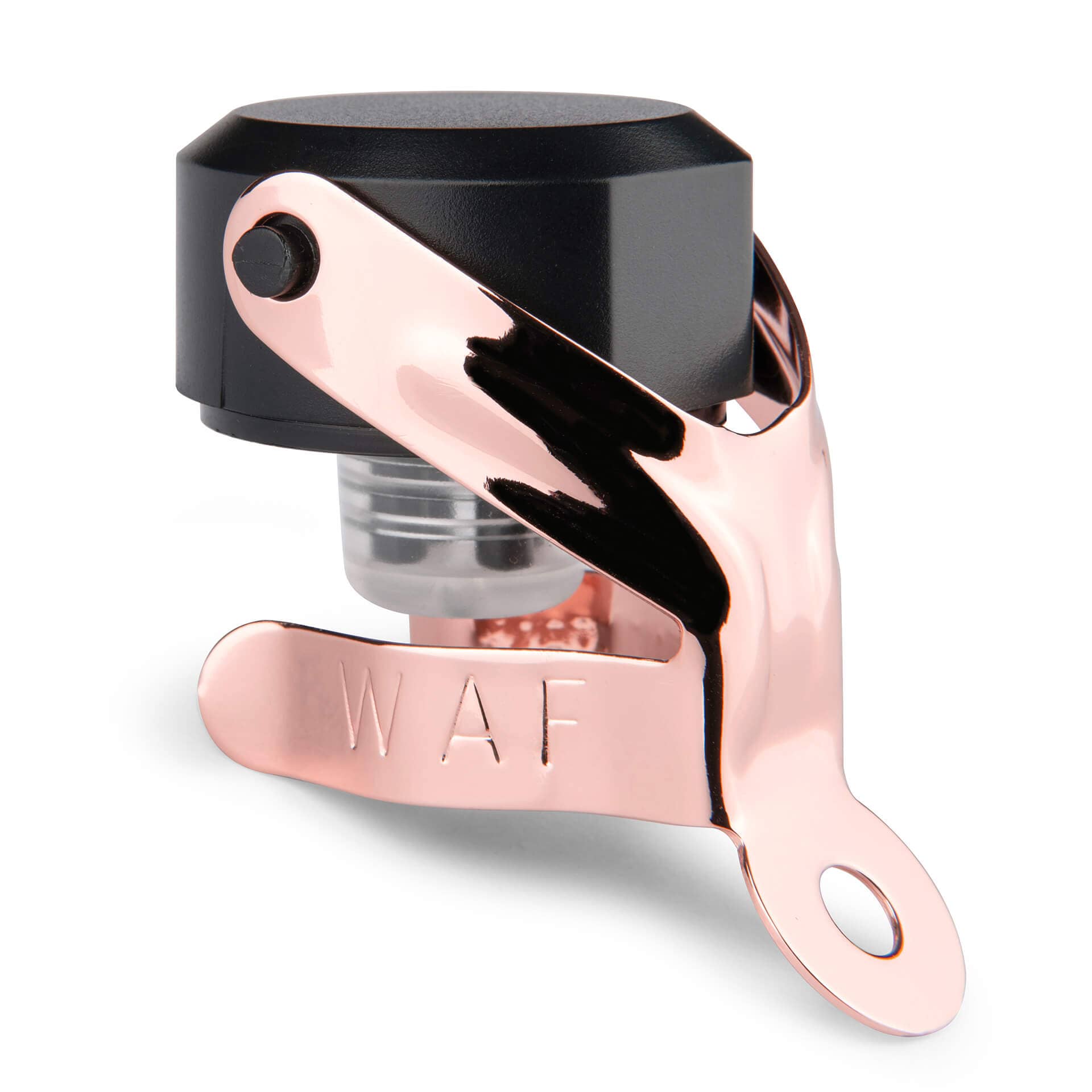 Champagne Bottle Closure with Eyelet, Prime Bar - Black Copper-Colored