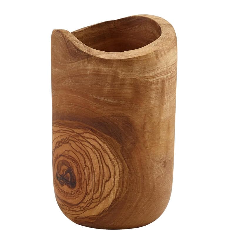 Olive Wood Cutlery Holder - 8x13cm