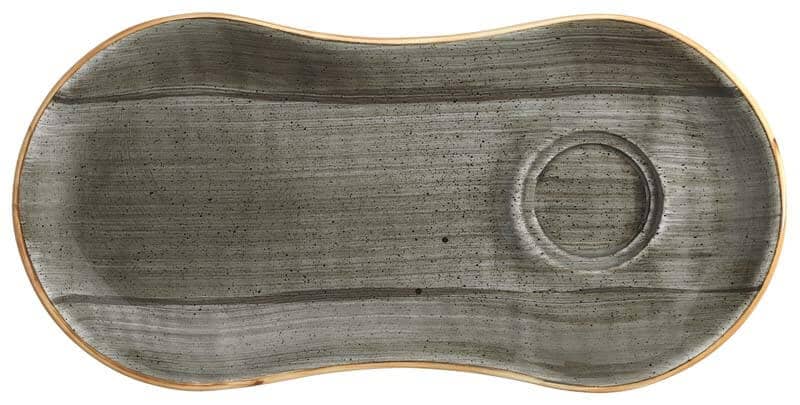 Assiette de présentation Bonna Aura Space Gourmet 25 x 12 cm, grise - 12 pièces