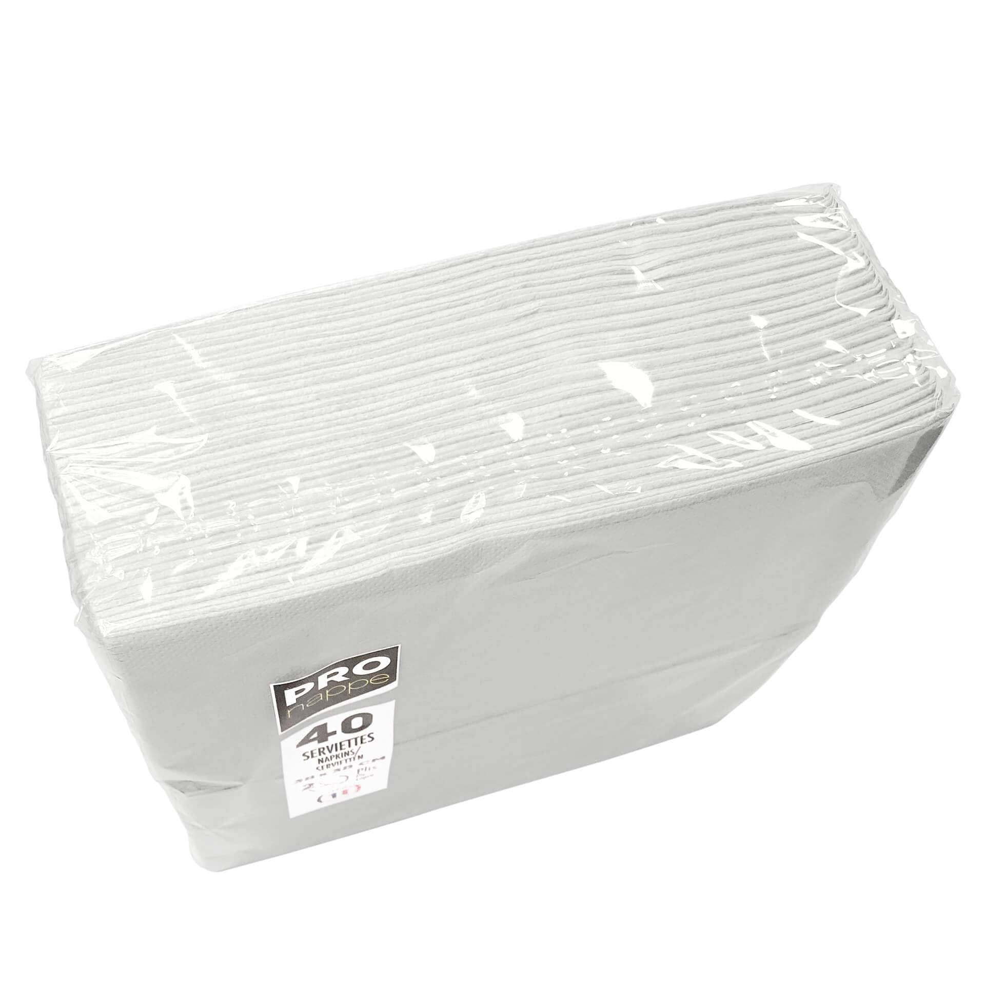 Pulp napkin, 38x38 cm, 1/8 fold, 2-ply, micro-embossed - white (40 pcs.)