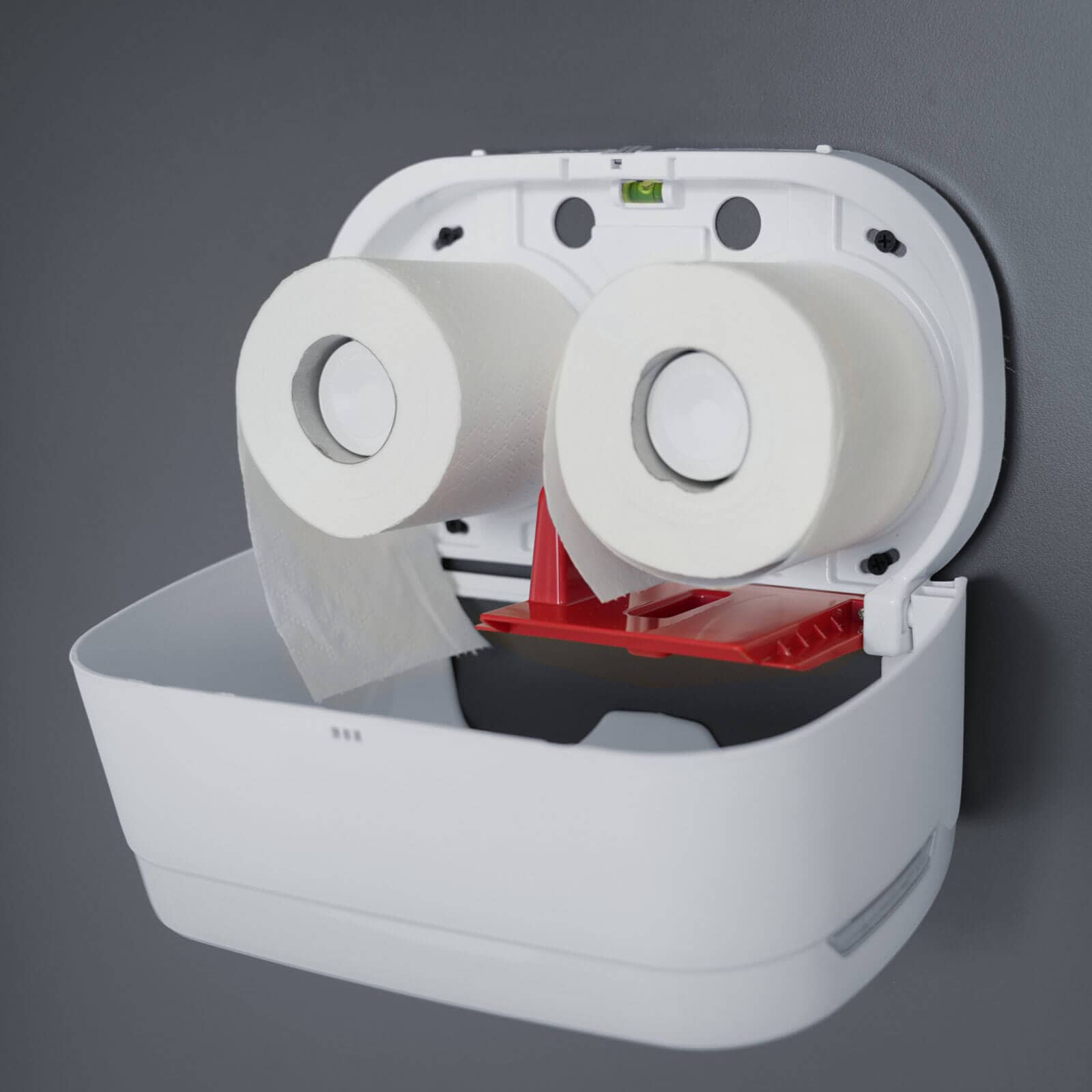 Toilet paper dispenser for 2 rolls - matte white
