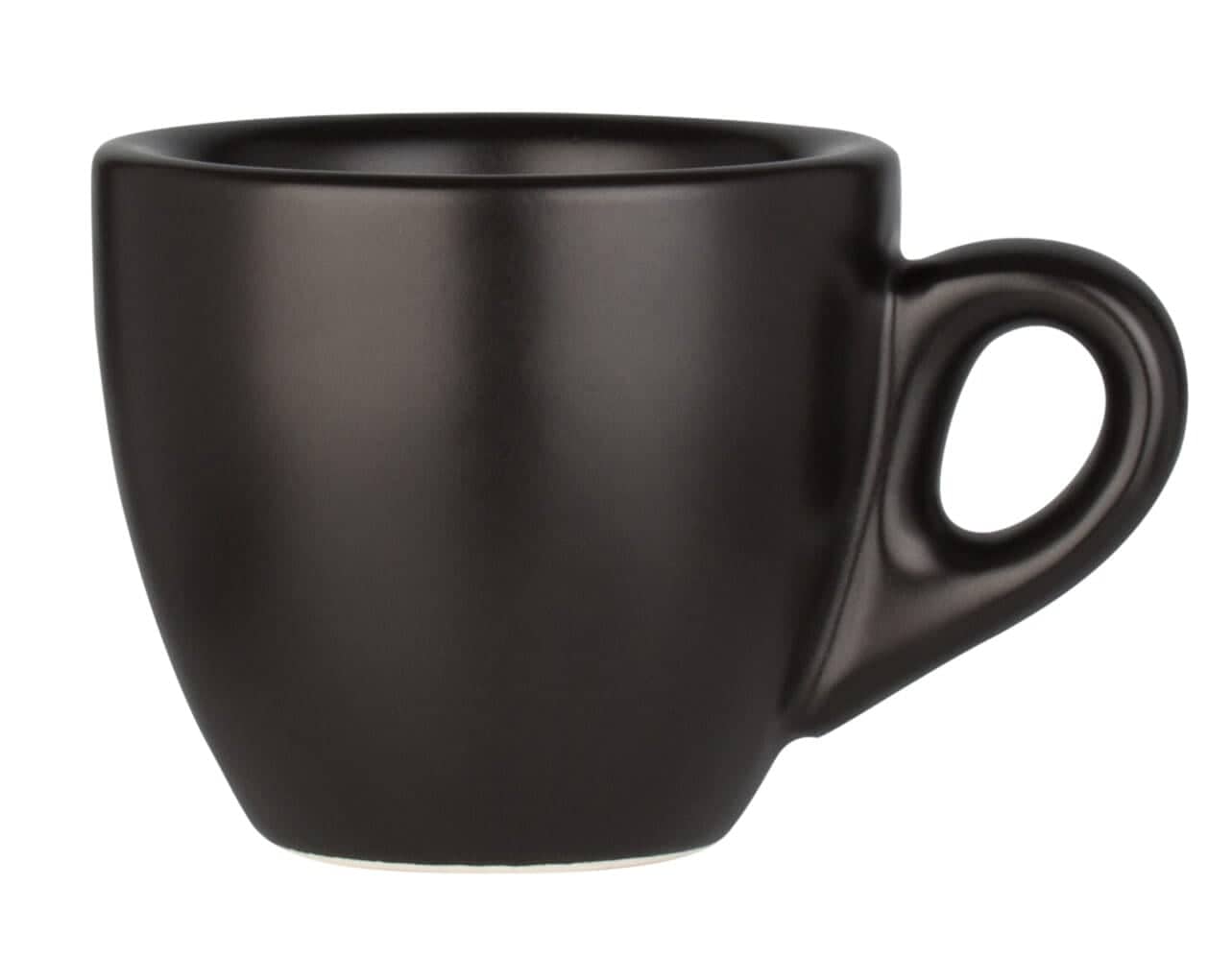 Taza de café espresso Barista con platillo, porcelana negra - 55 ml (6 juegos)