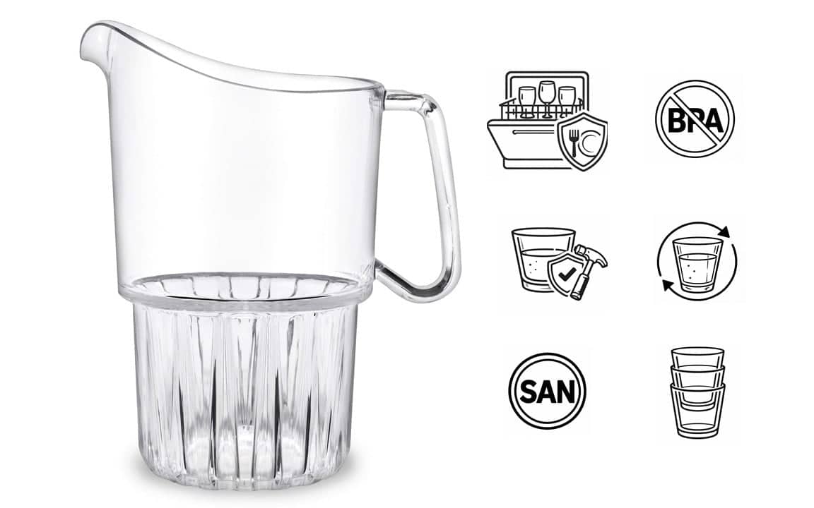 Cruche en plastique London, SAN - 1,5 litre (1 pce)