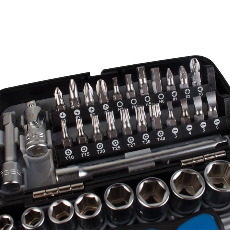 Jeu de clés à douille, embouts et accessoires 1/4” (38 pièces)