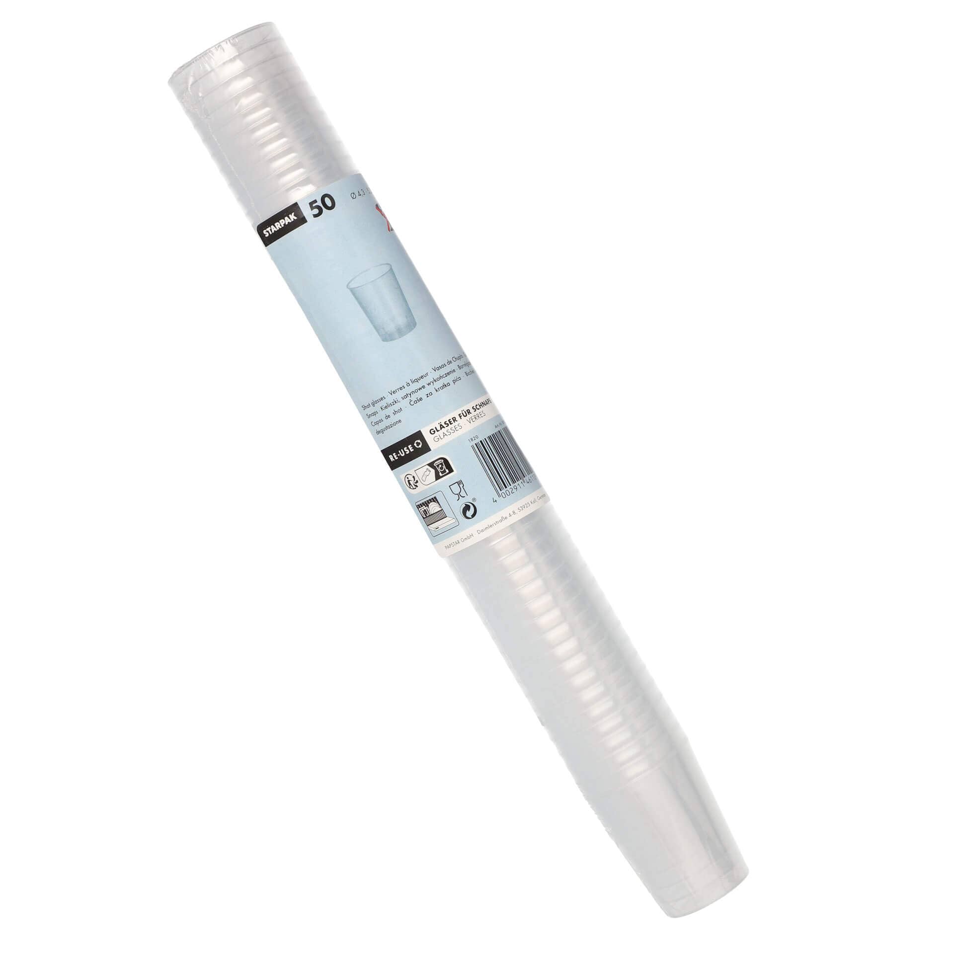 Vaso de chupito de plástico reutilizable, polipropileno - 4 cl (50 uds.)