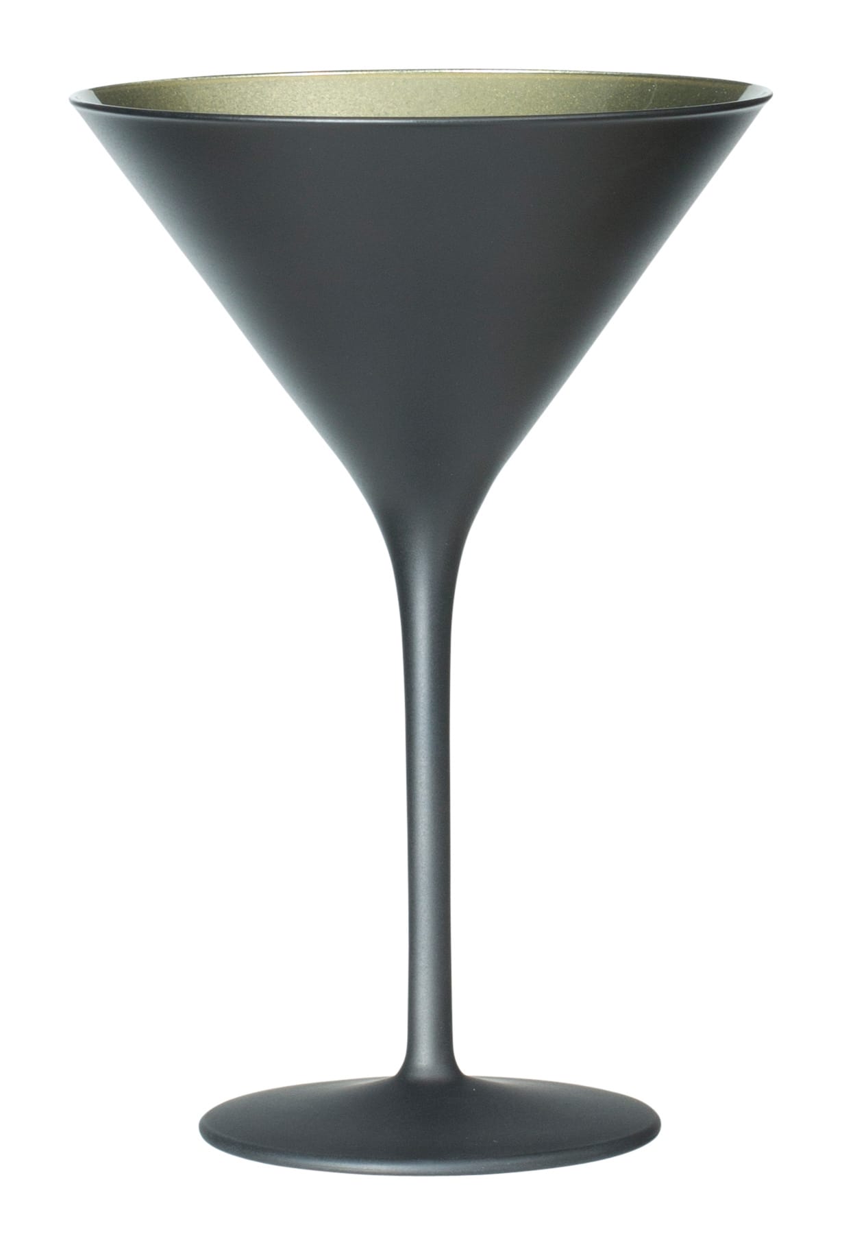 Martiniglas, matt schwarz/gold, Elements Stölzle - 240ml