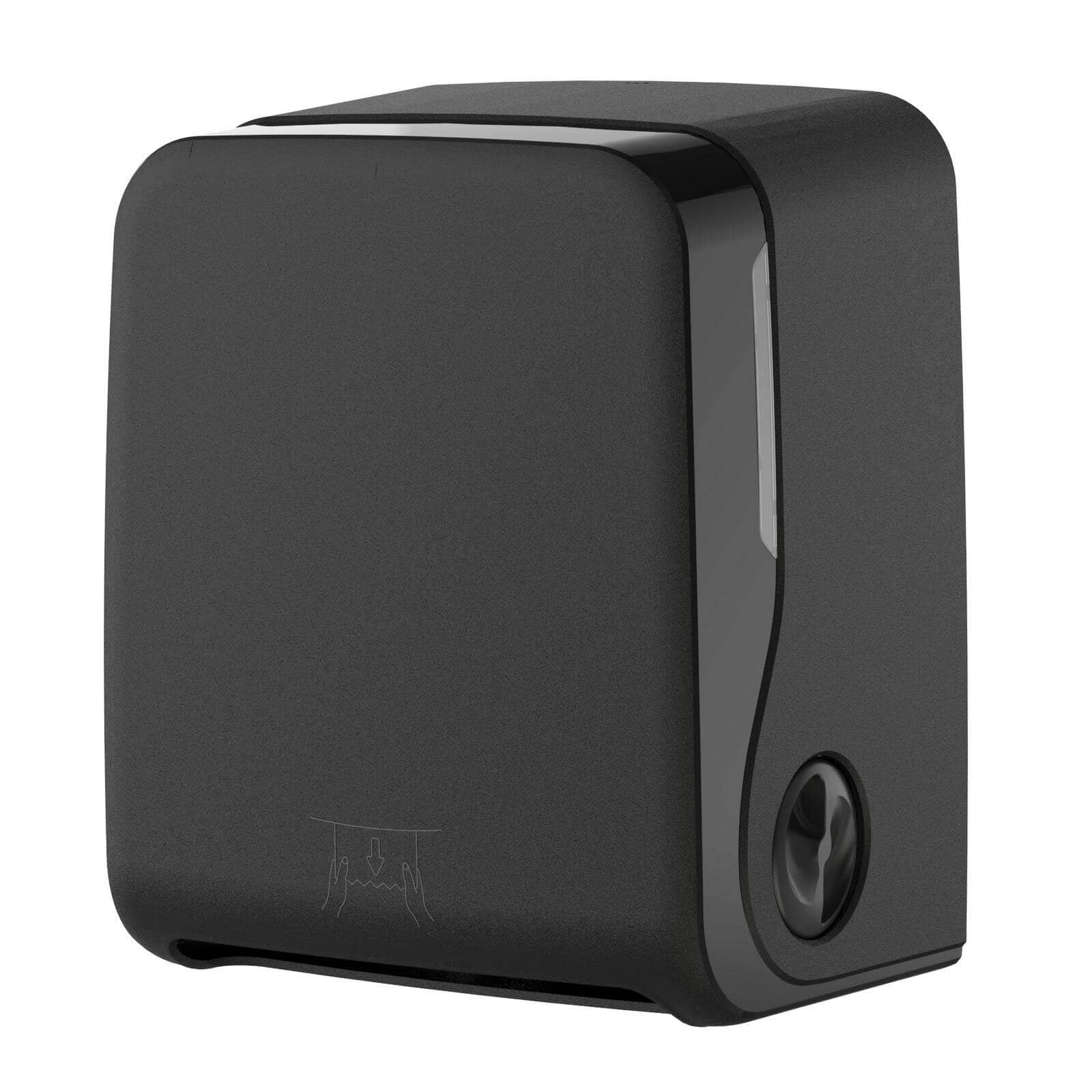 Distributeur de rouleaux d'essuie-mains Autocut pour rouleaux avec adaptateur - noir mat