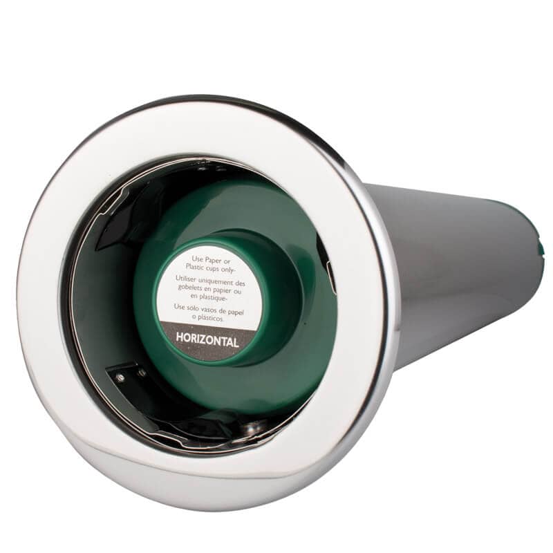 Cup dispenser, stainless steel, horizontal - small (56-81mm cups)