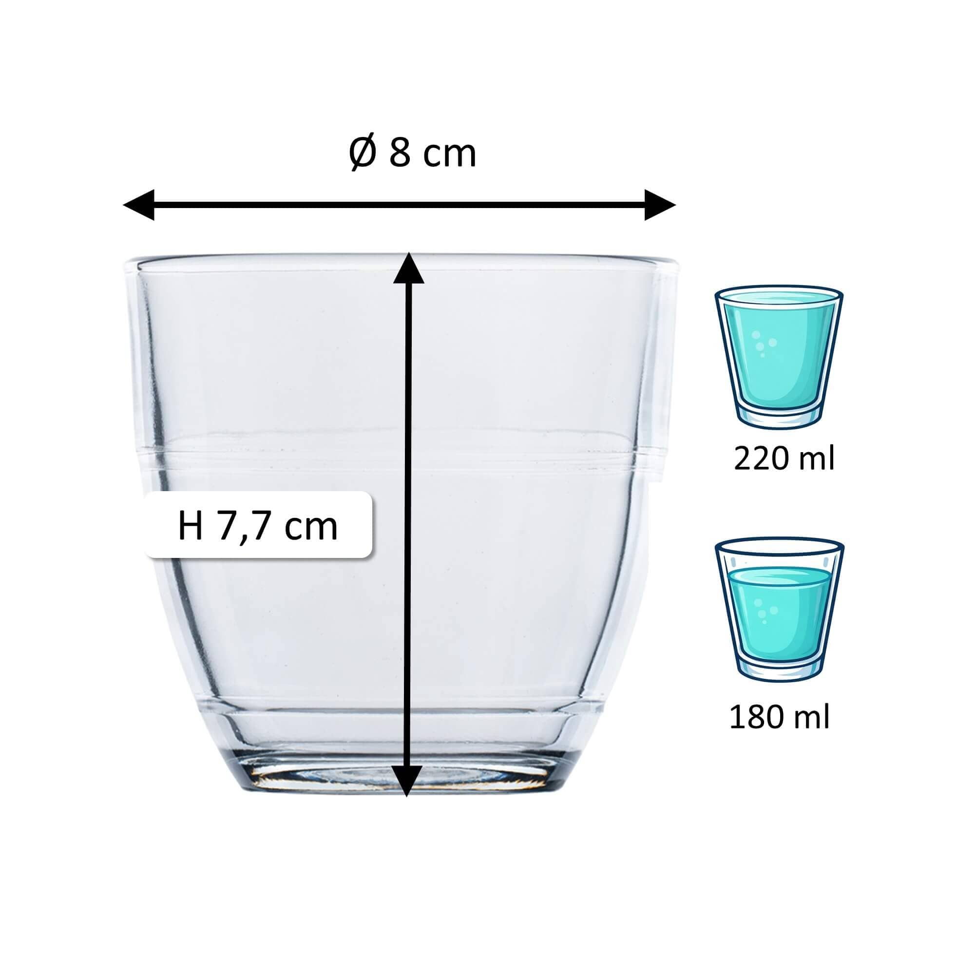 Vasos apilables Gigogne, Duralex - 220 ml (6 uds)