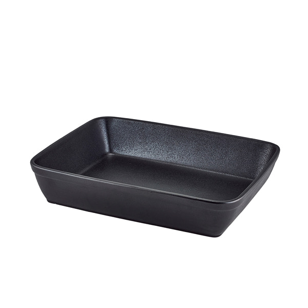 Bandeja rectangular Forge Buffet de gres con aspecto de hierro fundido – 31 x 24 x 5,5 cm (4 uds)
