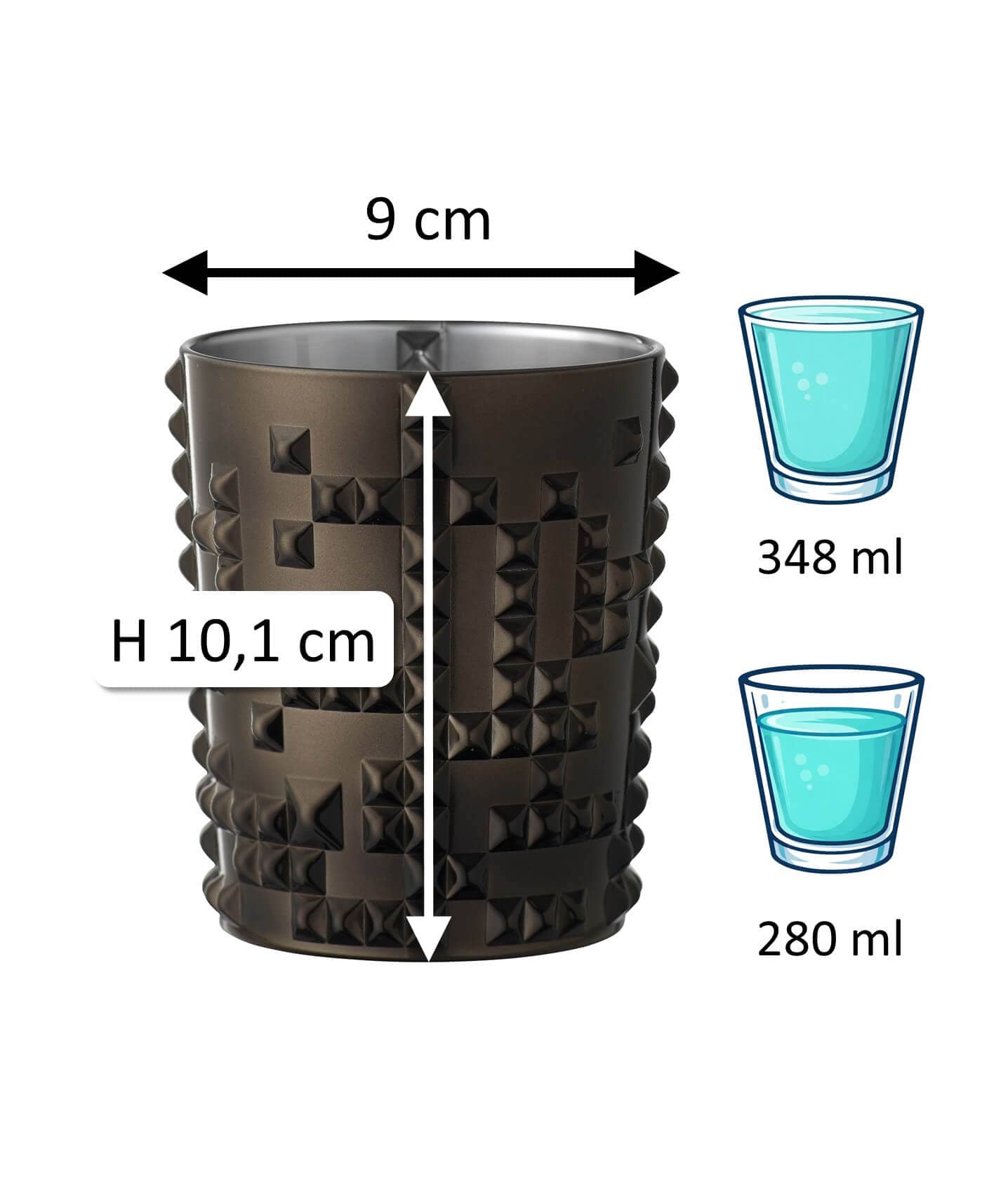Vaso Punk Gun Metal gris, Nachtmann - 348 ml (1 ud + embalaje decorativo)