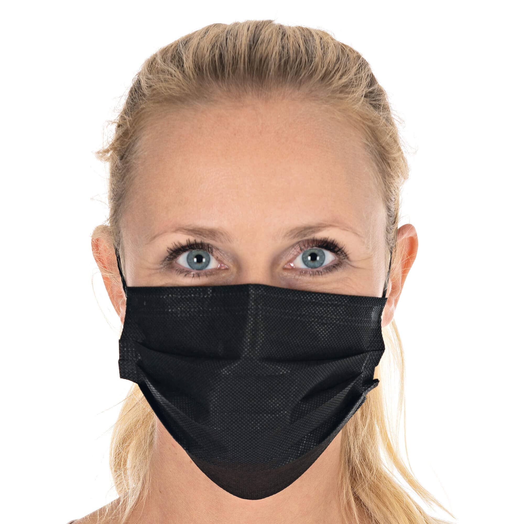Mascarilla / mascarilla quirúrgica, 3 capas, tipo II (98 %), PP - negro (50 uds)