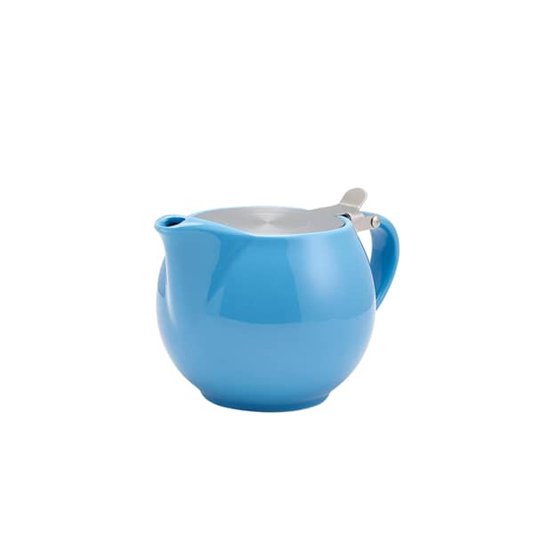 Théière en porcelaine bleue, couvercle en acier inoxydable, passoire à thé – 500 ml (6 pcs)