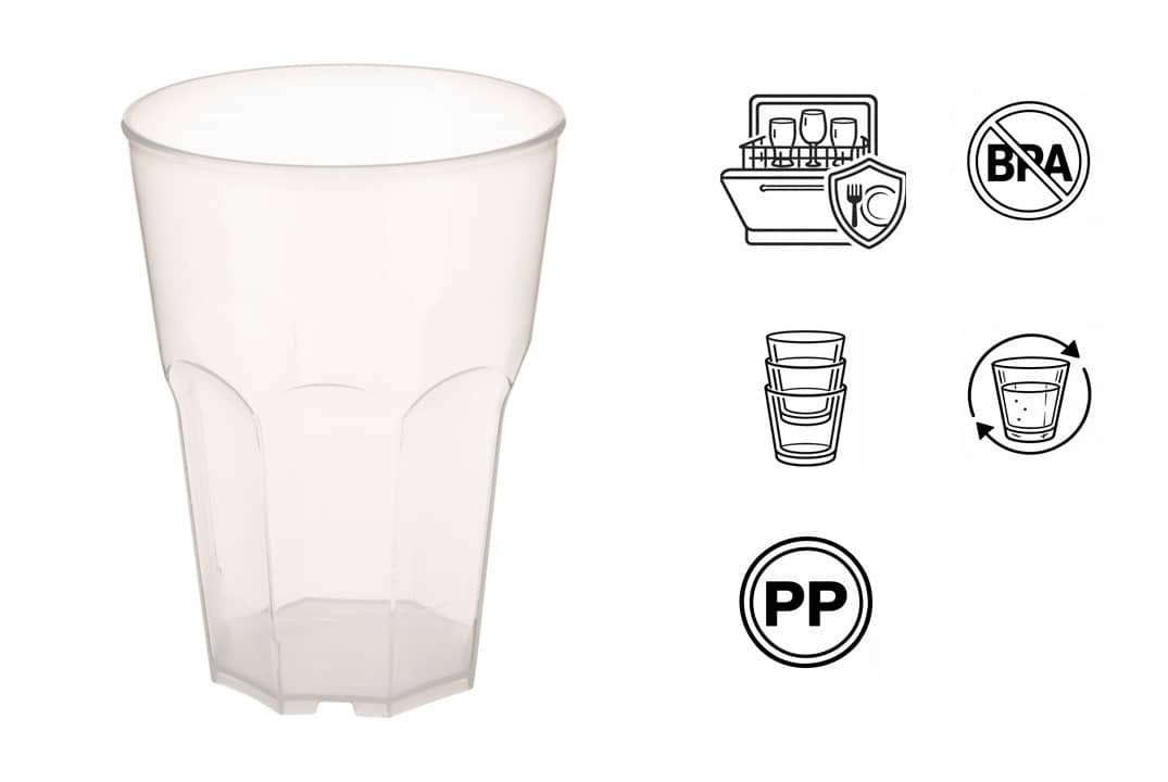 Kunststoffbecher Mehrweg light, Polypropylen - 450ml (20 Stk.)