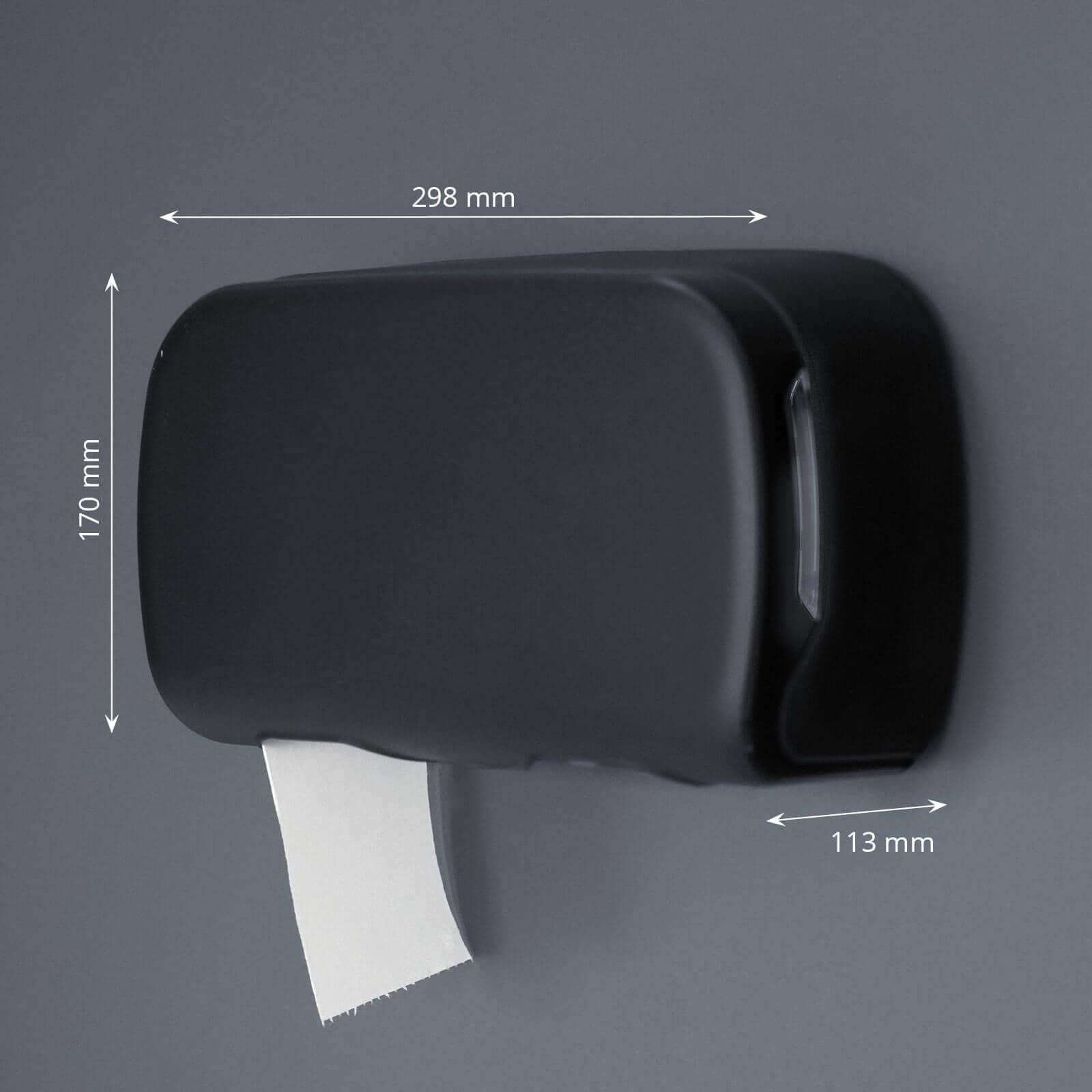 Distributeur de papier toilette pour 2 rouleaux sans mandrin - noir mat