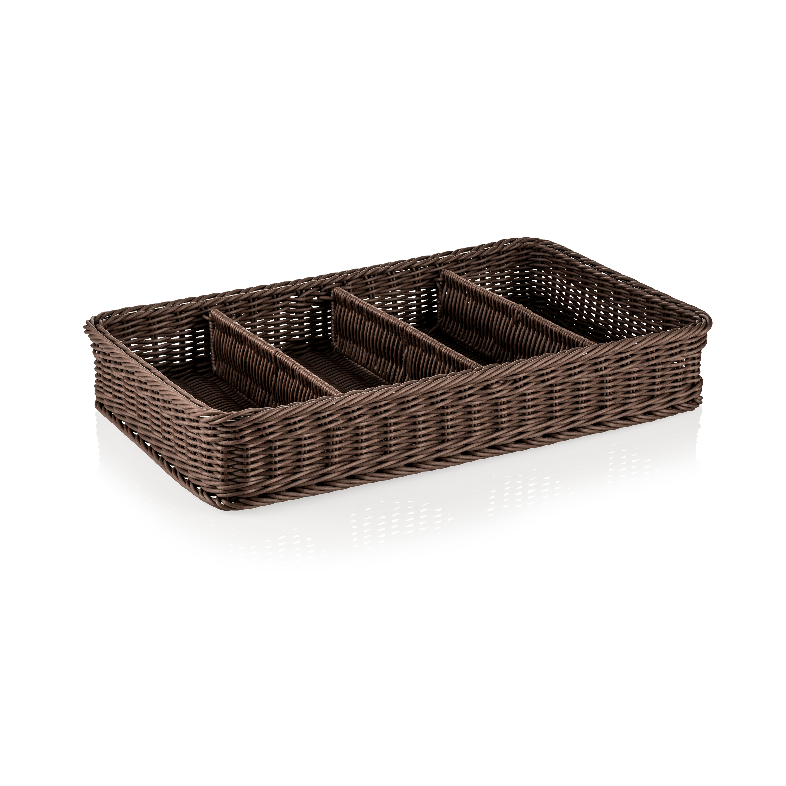 Cutlery basket, polypropylene, brown, 53x32.5x9 cm (GN 1/1)