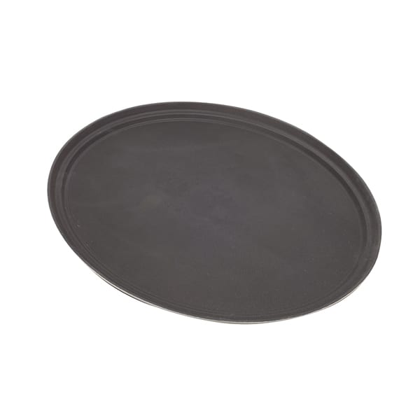 Oval serving tray, polypropylene non-slip, black - 56,5x68,6cm