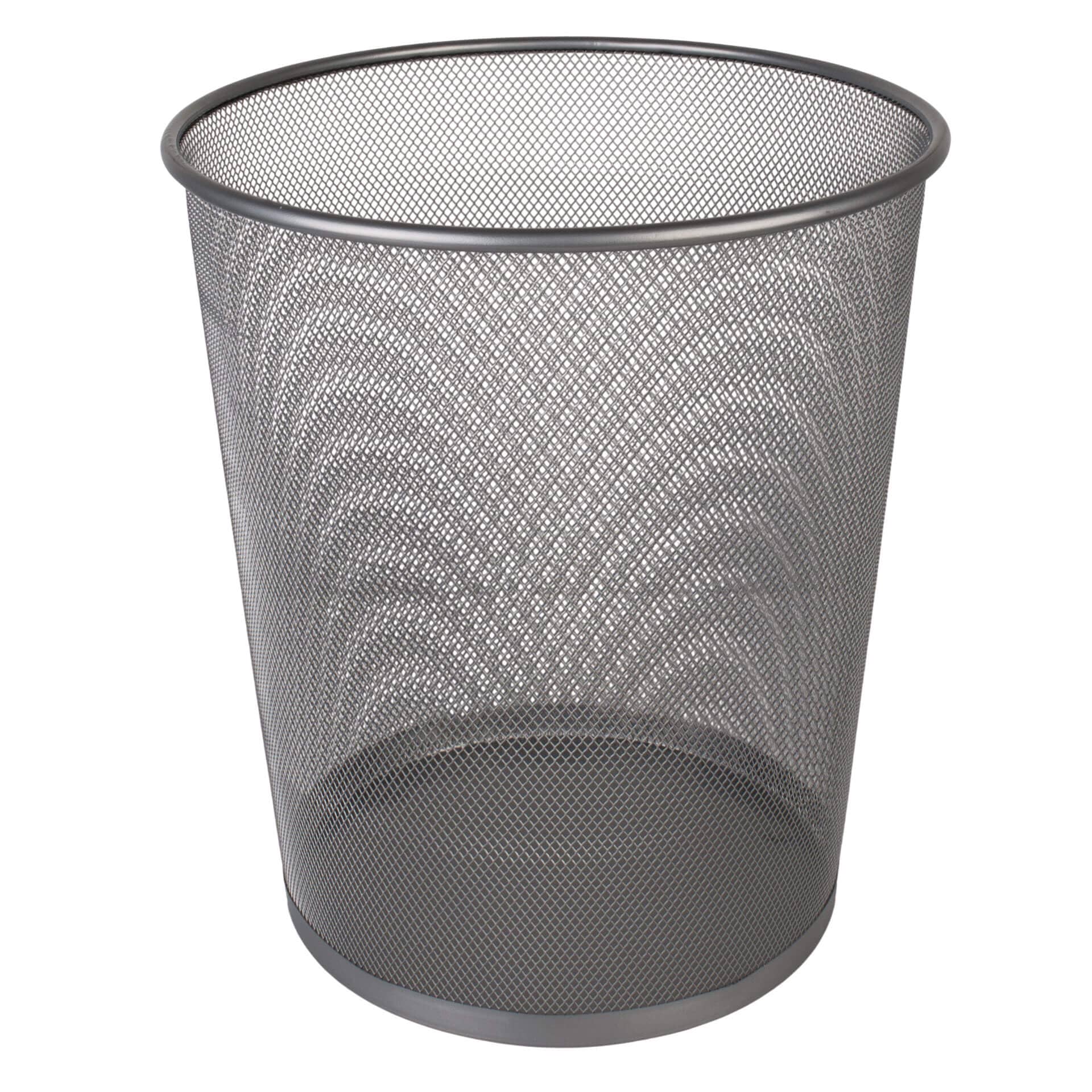 Corbeille à papier en métal, 18 l - couleur argent