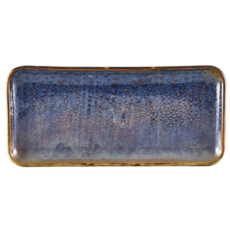 Placa rectangular estrecha Terra Aqua Blue – 27 × 12,5 cm (6 uds)
