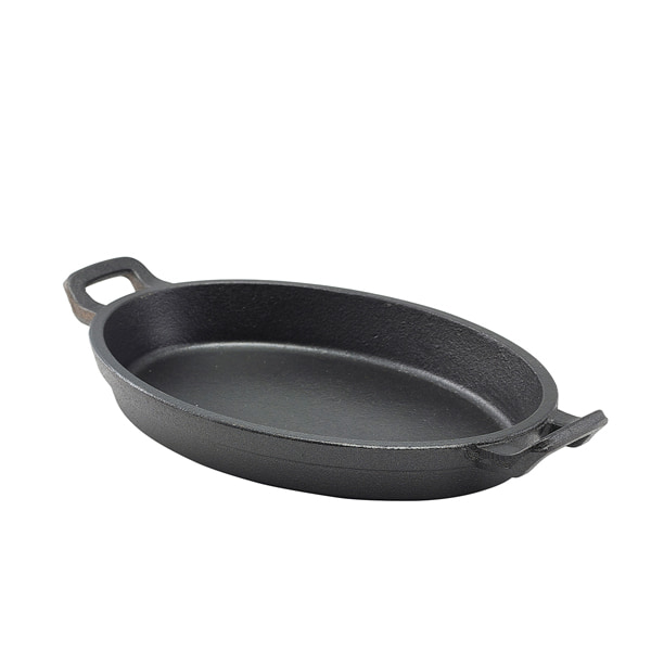 Oval cast iron casserole dish with eyelets - 24x17,3x3,4cm (6 pcs.)