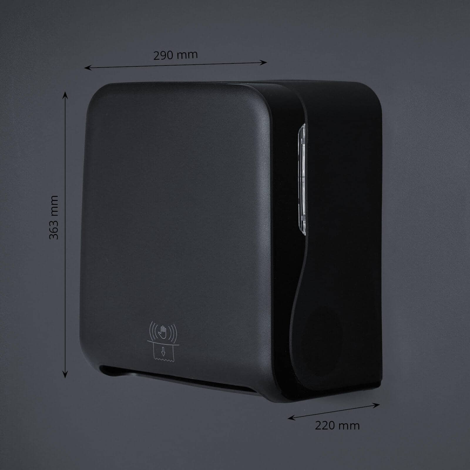 Distributeur de rouleaux d'essuie-mains avec capteur, plastique - noir mat