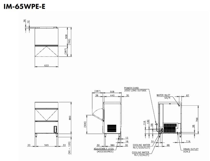 Hoshizaki Elite Cube IM-65WPE-E - Standard Cube (28 x 28 x 32mm) 62kg